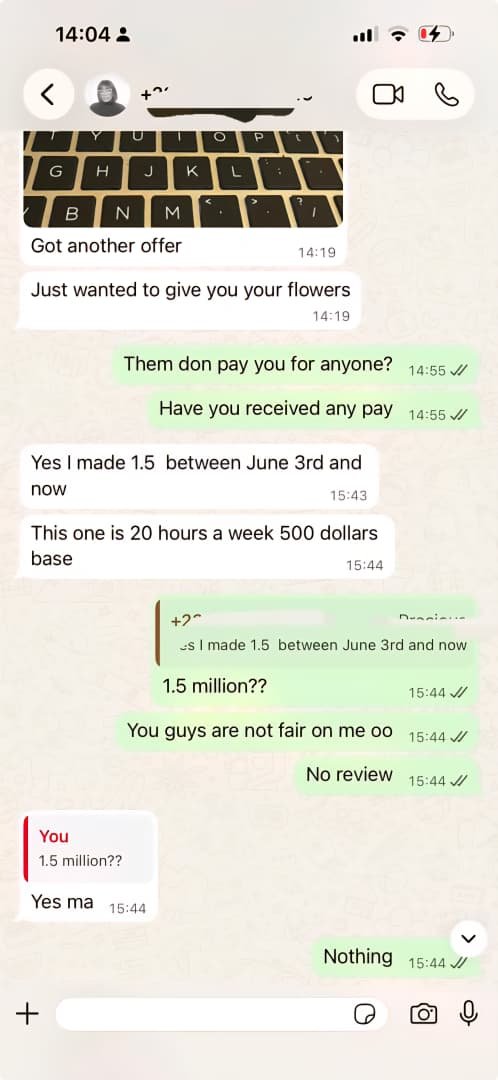 Student testimonial screenshot