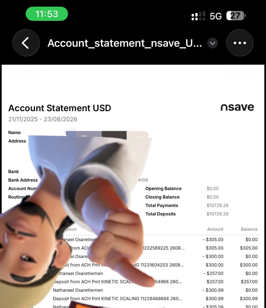 Original student feedback screenshot 5